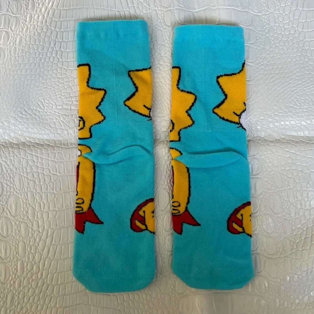 The Simpsons Bart and Lisa Crew Socks NWOT